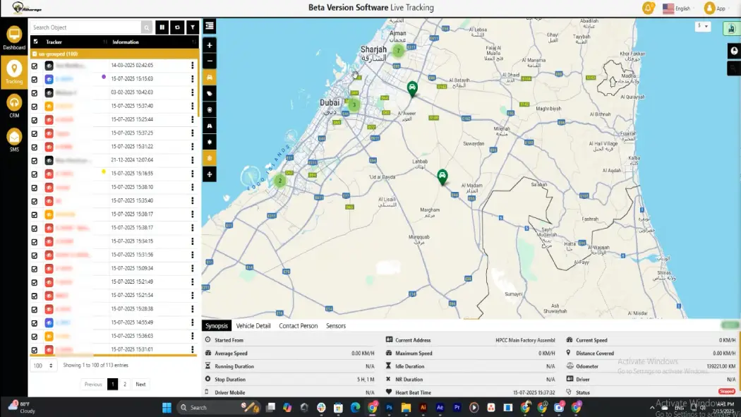Live Vehicle Tracking