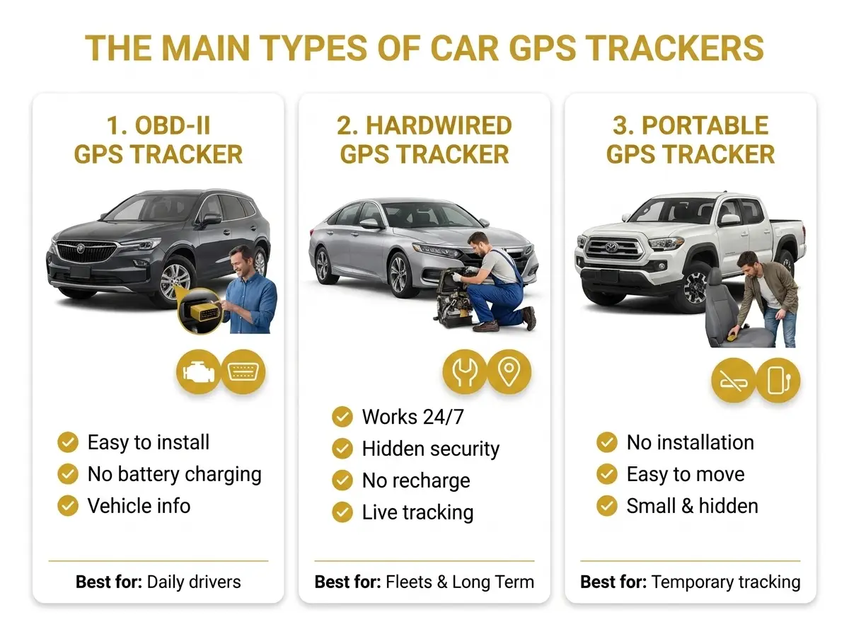 The Main Types of Car GPS Trackers